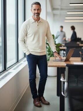 Tasso Elba men’s tan sweater size large